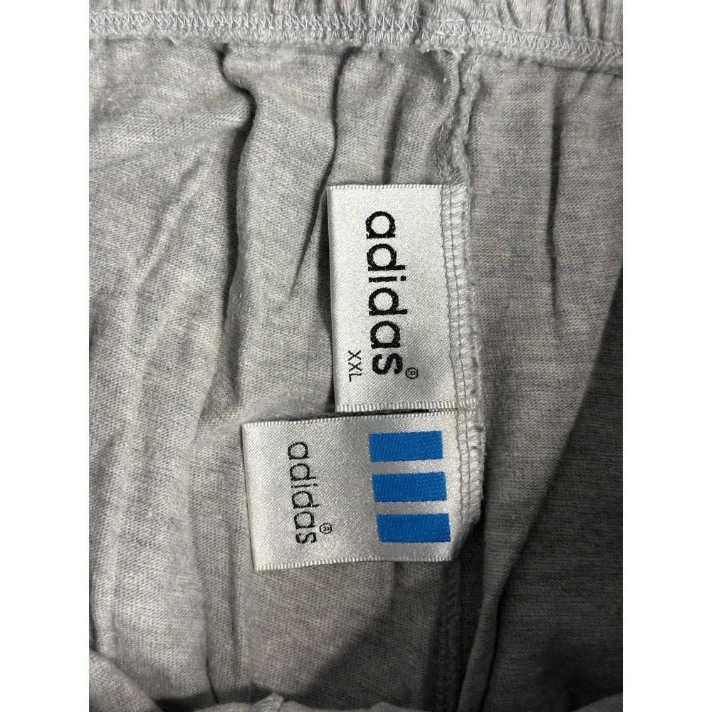 Men's Adidas Essentials 3-Stripes Cotton Joggers Pants Gray Black Sz XXL